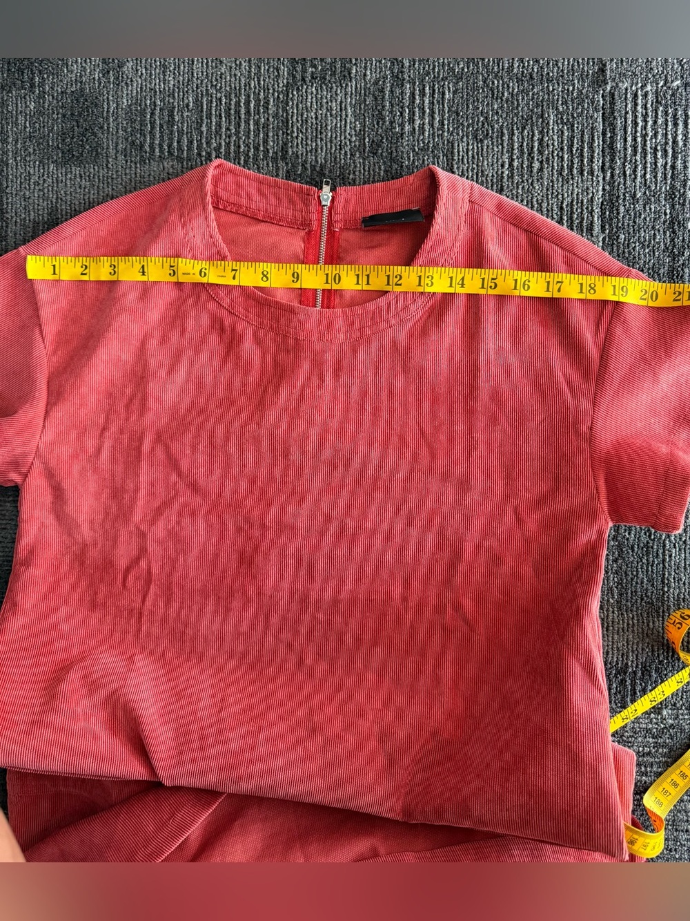 VICI Coral SIZE SMALL, Corduroy Shift Dress Short Sleeve Pocket Mini Dress - Picture 10 of 12